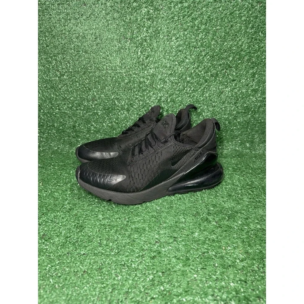 Nike Air Max 270 Womens Size 8 Boys 6.5 Black Running Shoes Comfort Gym Sneakers